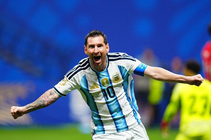 Messi og félagar gátu aldeilis fagnað eftir ótrúlegan síðasta stundarfjórðung leiksins.