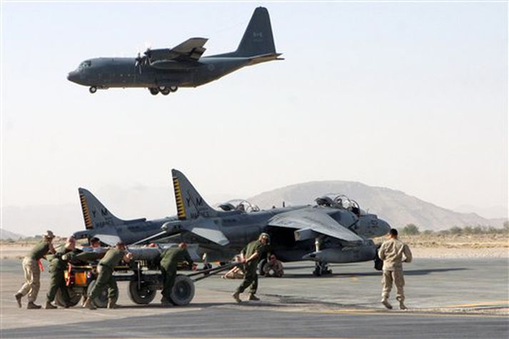 Bandarískir hermenn að störfum í Kandahar í Afganistan.