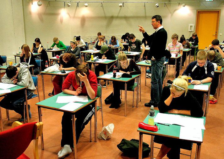 Frá samræmdum prófum.