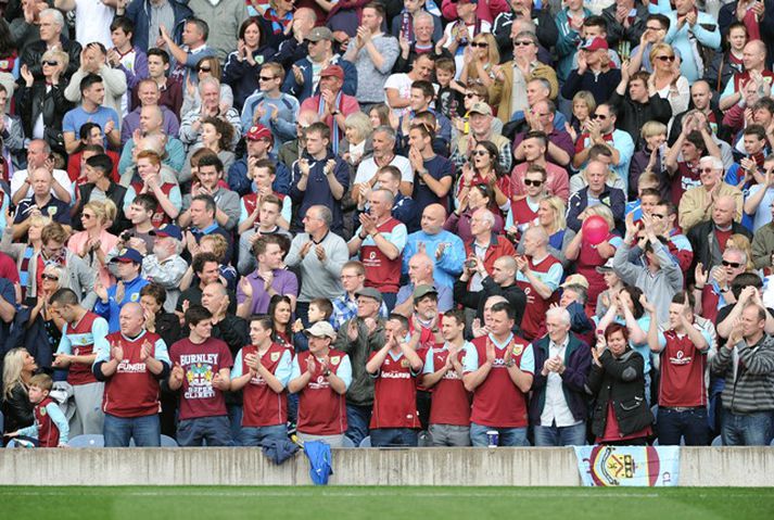 Stuðningsmenn Burnley höfðu ærna ástæðu til að fagna eftir sigur sinna manna í dag.