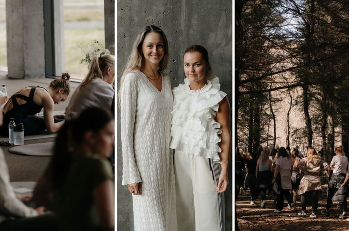 Sara Snædís og Elísabet tóku á móti tæplega hundrað konum í sólarhrings heilsuferð liðna helgi.