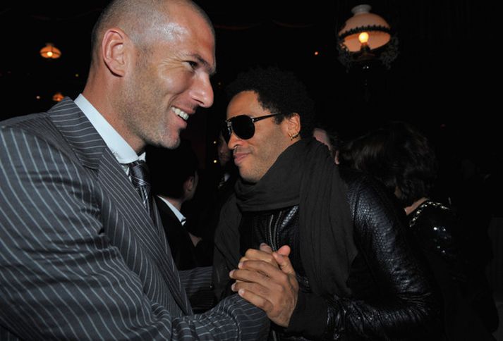 Zidane hér á góðri stund með Lenny Kravitz.