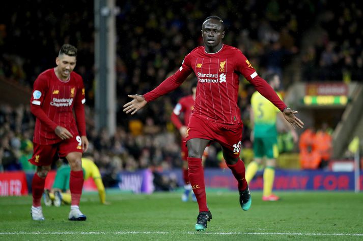 Sadio Mané tryggði Liverpool stigin þrjú í kvöld.