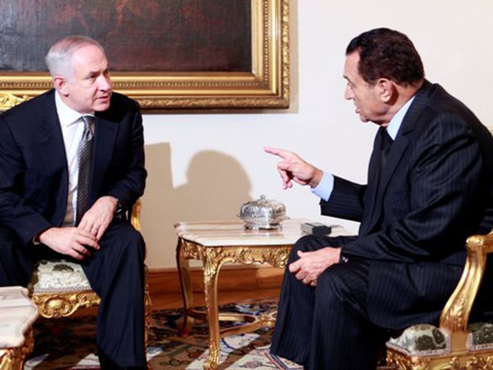 Netanyahu og Mubarak funduðu í Kairó í dag. Mynd/AP