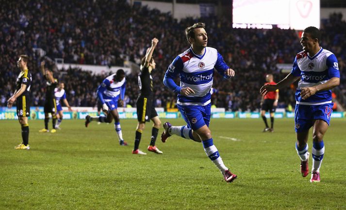 Le Fondre fagnar jöfnunarmarki sínu. Leikmenn Chelsea trúa vart sínum eigin augum en markið kom á 95. mínútu.