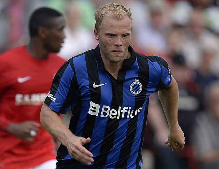 Eiður Smári í leik með Club Brugge á síðustu leiktíð.