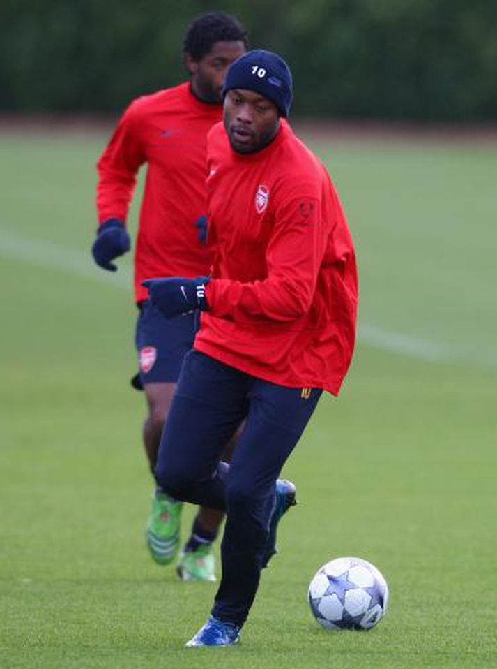 Gallas á æfingu hjá Arsenal í gær.