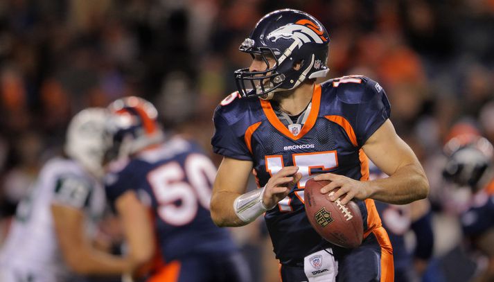 Tim Tebow í leiknum í nótt.