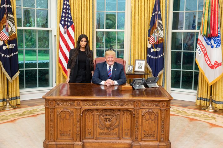 Vel fór á með Trump og Kim Kardashian, enda koma þau bæði úr heimi veruleikasjónvarpsins