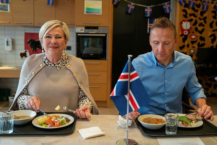 Halla Tómasdóttir forseti Íslands og Björn Skúlason eiginmaður hennar.