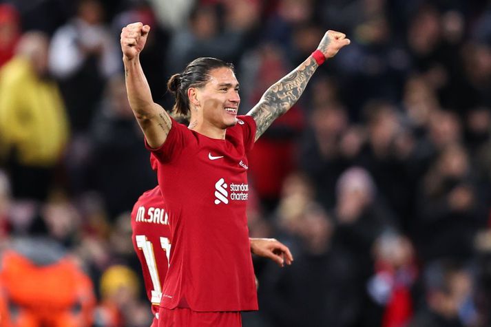 Darwin Nunez skoraði í lokaleik Liverpool í riðlakeppni Meistaradeildarinnar, gegn Napoli, en það dugði ekki til að koma liðinu í efsta sæti riðilsins og þar með efri styrkleikaflokkinn fyrir dráttinn í 16-liða úrslit.