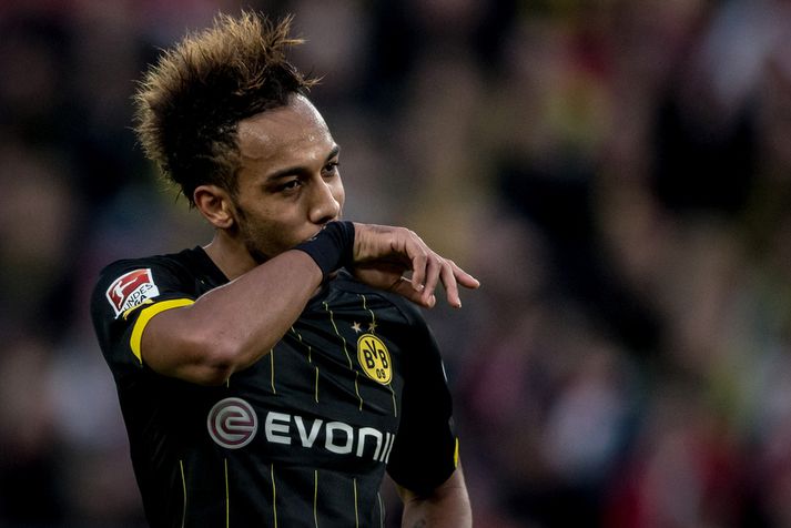 Pierre-Emerick Aubameyang getur ekki hætt að skora fyrir Dortmund.