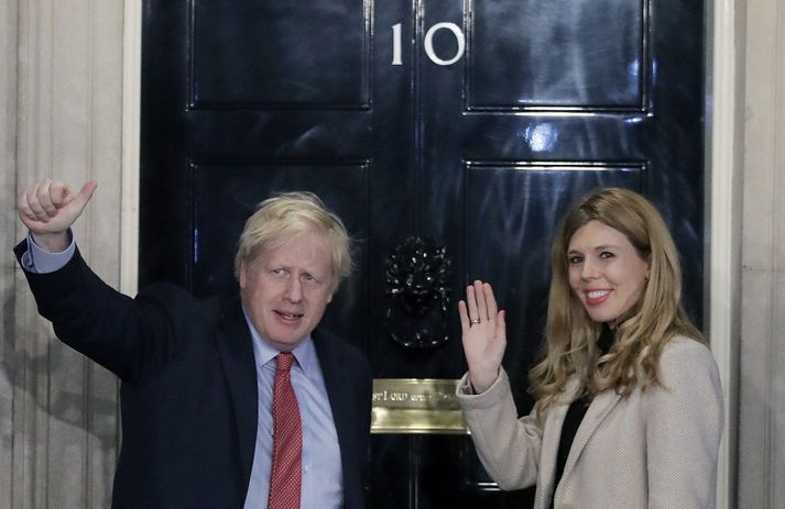 Boris Johnson og unnusta hans Carrie Symonds.