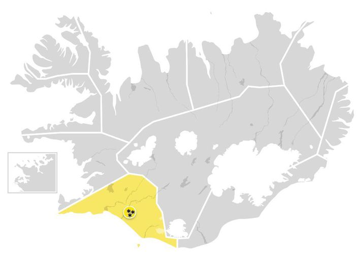 Viðvörunin tekur gildi í nótt og gildir fram eftir kvöldi annað kvöld.