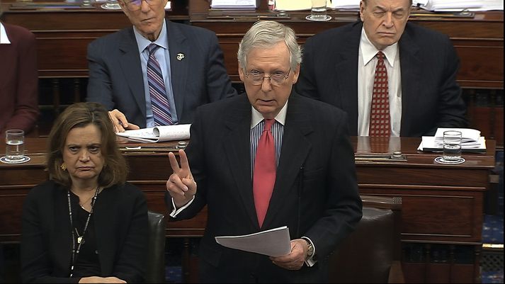 Mitch McConnell, forseti öldungadeildarinnar, hefur staðið hvað harðast gegn því að kalla til vitni.