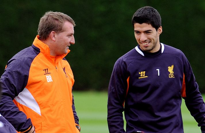 Brendan Rodgers og Luis Suarez.