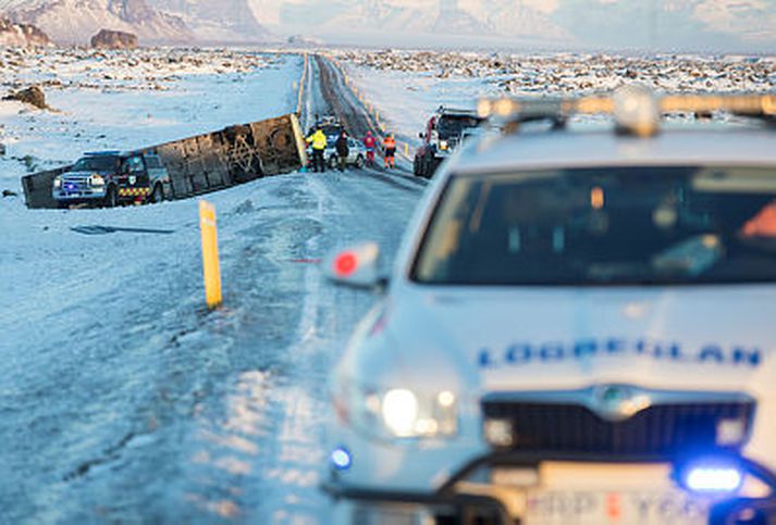 Slysið átti sér stað skammt frá Kirkjubæjarklaustri.