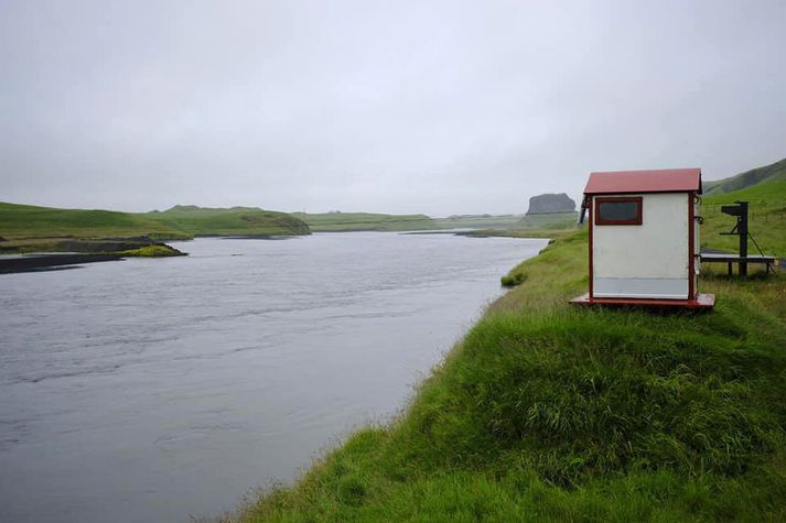 Skaftá við Kirkjubæjarklaustur í gærkvöldi.