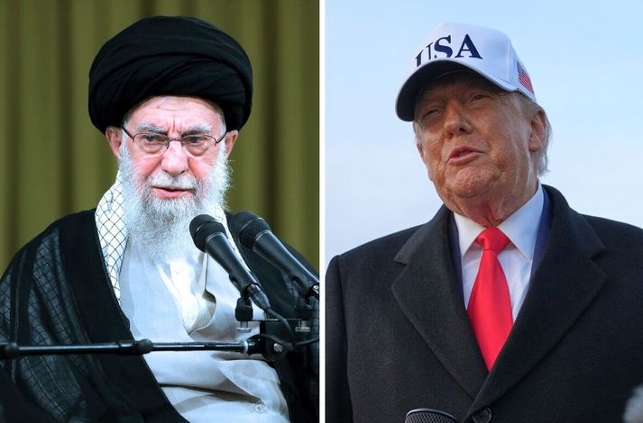 Ali Khamenei, æðstiklerkur Íran, og Donald Trump, forseti Bandaríkjanna.