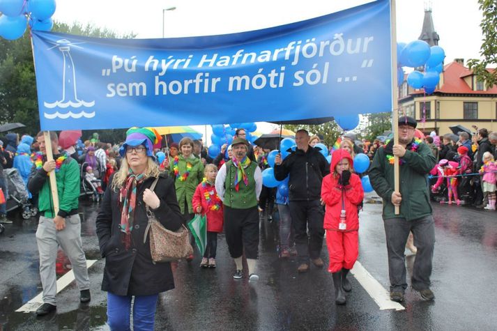 Hafnarfjarðarbær tók þátt í gleðigöngunni í fyrra.