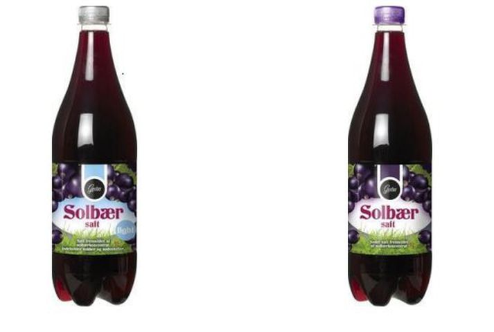 Vörurnar sem um ræðir eru Gestus  Solbærsaft light og Solbærsaft.