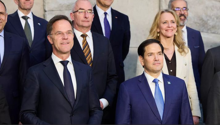 Mark Rutte, Marco Rubio og Þorgerður Katrín Gunnarsdóttir voru meðal viðstaddra þegar utanríkisráðherrar NATO hittust síðast í Brussel í apríl.