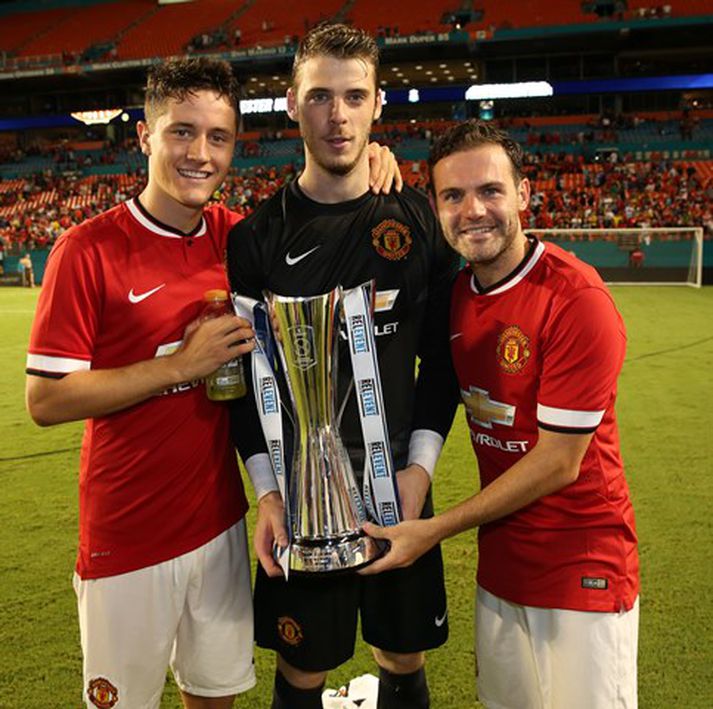 Ander Herrera, David De Gea og Juan Mata, Spánverjarnir í herbúðum Manchester United.