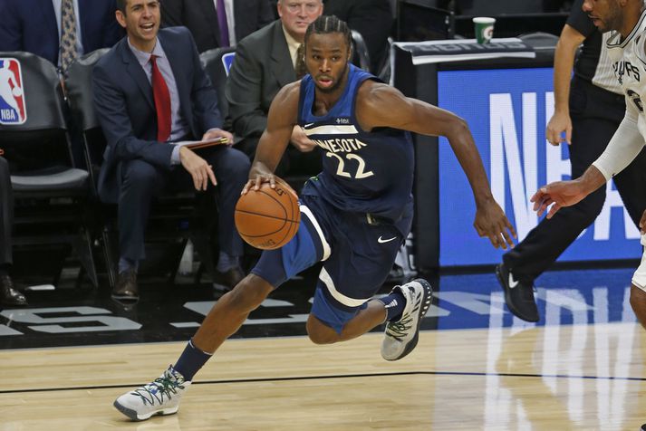 Andrew Wiggins var hetja Minnesota Timberwolves í nótt.