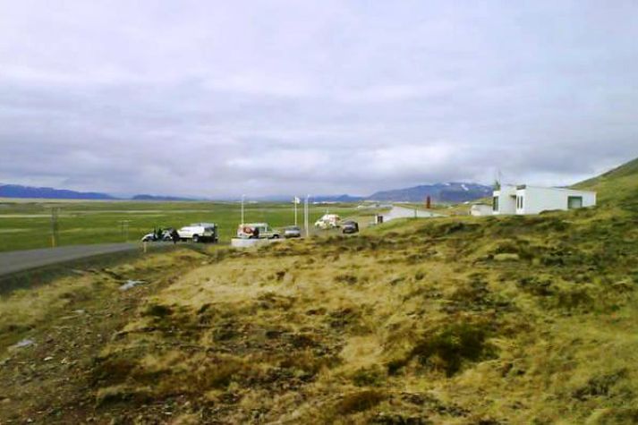Frá slysstað.