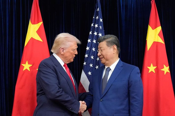 Frá fundi Trumps og Xi í Suður-Kóreu í fyrra.