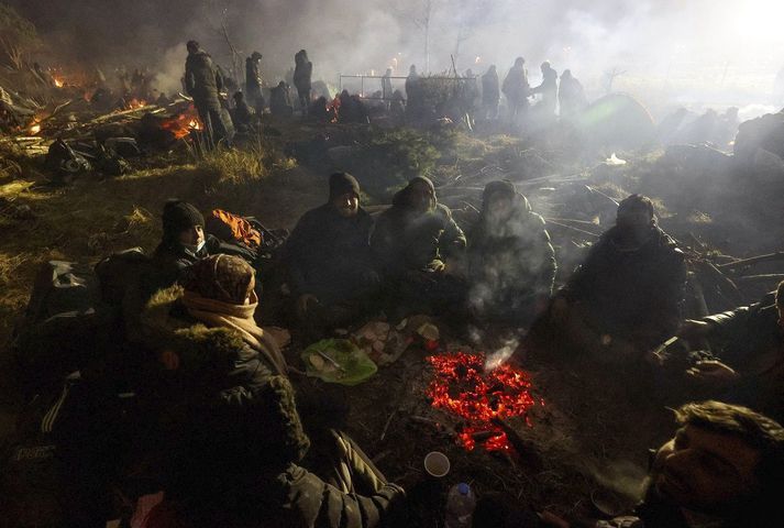 Þessi mynd var tekin við landamæri Hvíta-Rússlands og Póllands.