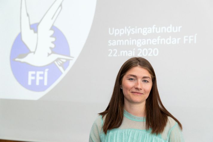 Upplýsingafundur FFÍ vegna kjaradeilna við Icelandair. Guðlaug Líney Jóhannsdóttir, sitjandi formaður Flugfreyjufélags Íslands.