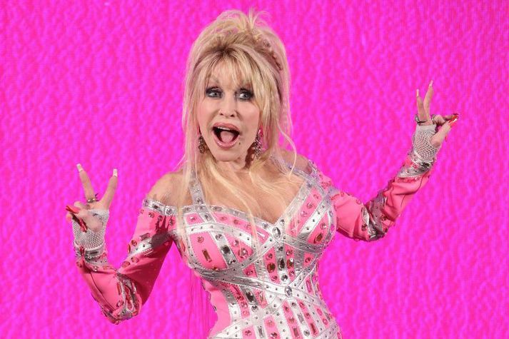 Dolly Parton er hún tilkynnti að ný plata væri á leiðinni.
