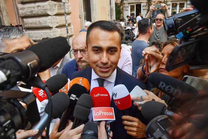 Luigi di Maio, leiðtogi Fimm stjörnu hreyfingarinnar, í dag.