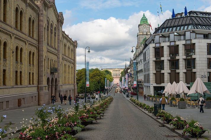 Karl Johans Gate í Osló.