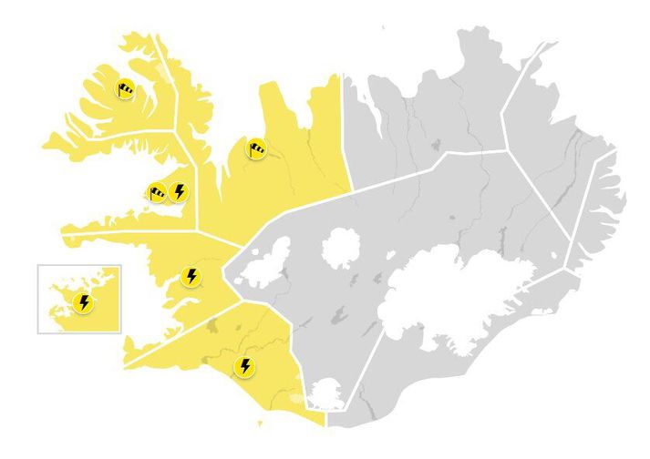 Kort Veðurstofunnar.