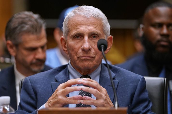 Anthony Fauci, fyrrverandi yfirmaður sóttvarna í Bandaríkjunum, í þinghúsi Bandaríkjanna í dag.