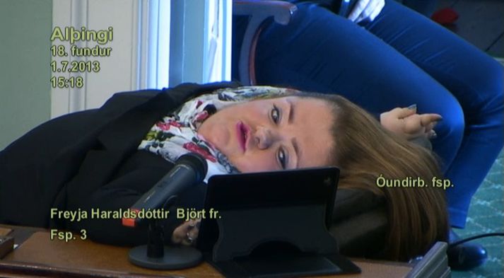 Freyja á Alþingi í dag.