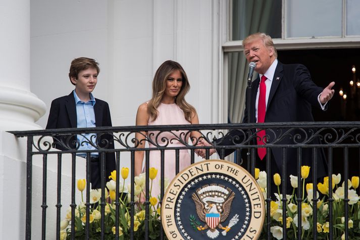 Barron ásamt foreldrum sínum Donald og Melania.