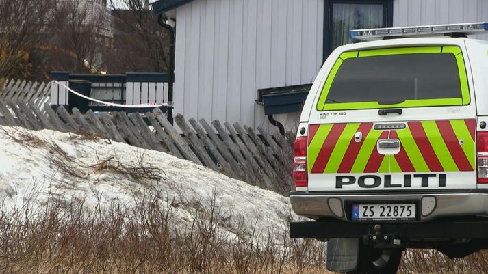 Frá vettvangi í Mehamn laugardaginn 27. apríl. Réttarhöld yfir Gunnari Jóhanni hófust á mánudag en þeim hefur verið frestað í tvígang.