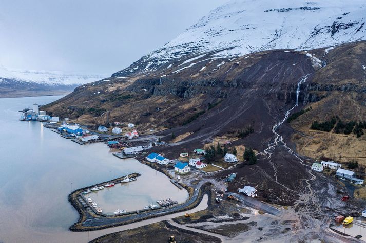 Gríðarlegt tjón hefur orðið eftir aurskriðurnar. 