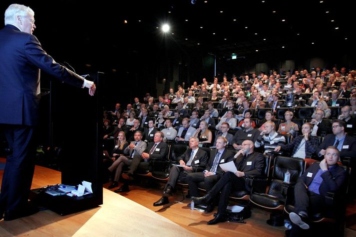 Fulltrúar fjölmargra tækni- og hugverkafyrirtækja voru samankomnir á Startup Reykjavík 2013. 
