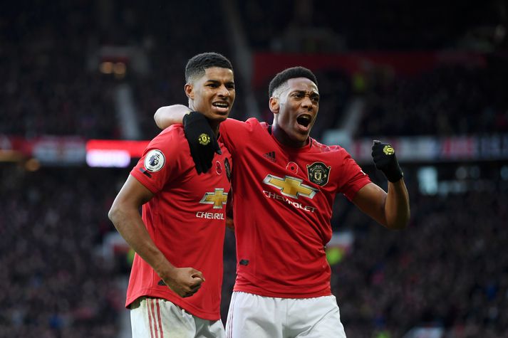 Varamennirnir Marcus Rashford og Anthony Martial sáu um markaskorun Manchester United í kvöld.