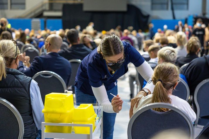 Frá bólusetningu barna í Laugardalshöll í ágúst síðastliðinn.