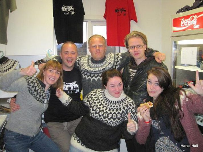Stemming á Ögurballi. F.v. Hafdís Gunnarsdóttir sem er Andlit Ögurballsins 2014, Þórólfur Sveinn Sveinsson,  Guðmundur Halldórsson, Halldór Sveinsson, Halla María Halldórsdóttir og Sigrún Harðardóttir.