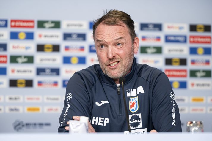 Dagur Sigurðsson fór mikinn á blaðamannafundinum í dag.