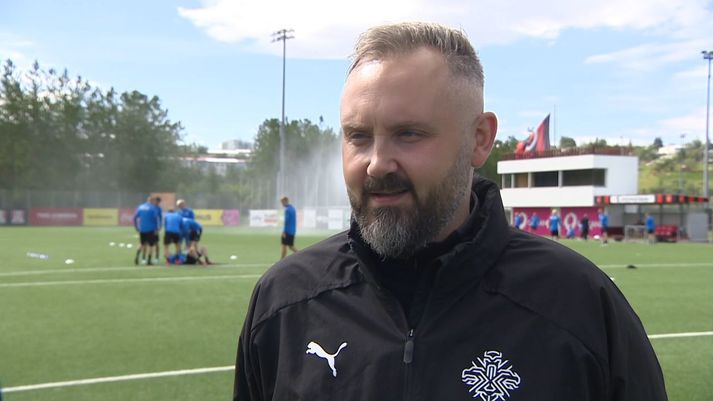 Davíð Snorri Jónasson, þjálfari U-21 árs landsliðs Íslands.