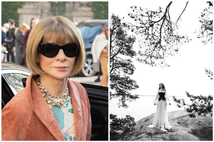 Anna Wintour ritstjóri Vogue og Martina Bonnier ritstjóri Vogue Scandinavia