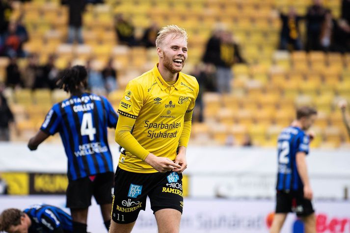 Sveinn Aron kom inn á sem varamaður en tókst ekki að setja sigurmarkið og tryggja Elfsborg titilinn