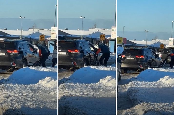 Myndskeið sem náðist af hluta atburðarásarinnar hefur verið í mikilli dreifingu á samfélagsmiðlum.